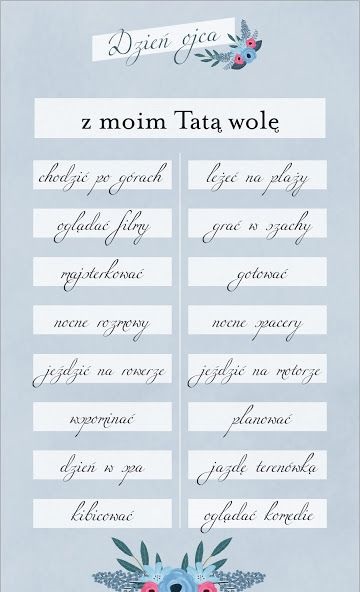 Z moim tatą wolę